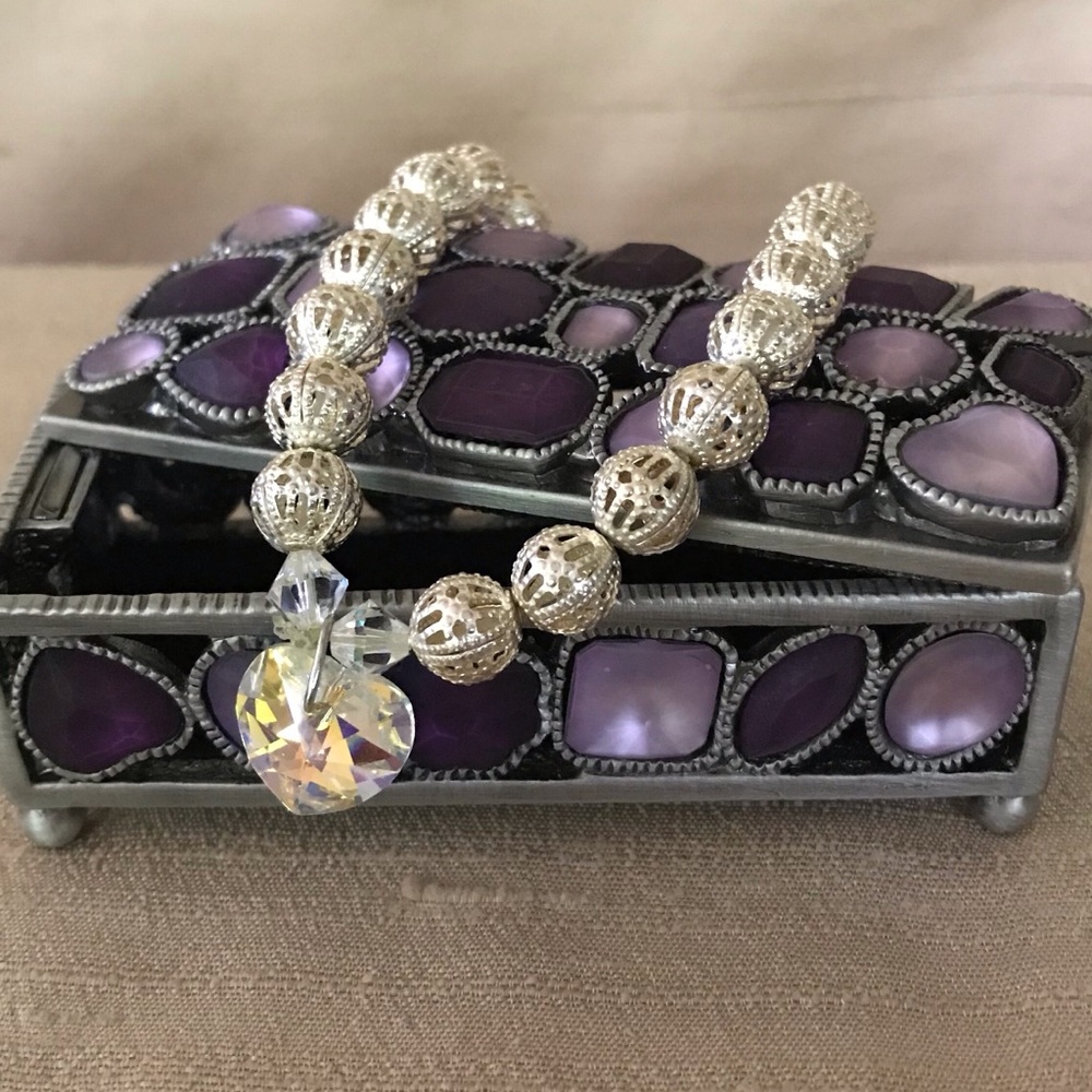 Swarovski Crystal Heart Charm Bracelet - Picture 2 of 4